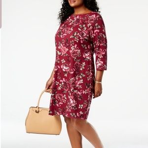 KAREN SCOTT SIZE 0X XL FLORAL WOMENS FALL DRESS